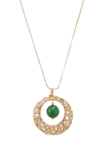 Dije Raices con Jade Verde Dorado